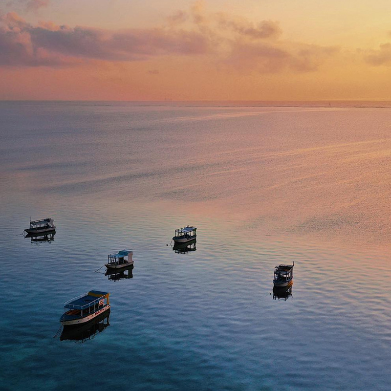 Sunrise in the sea